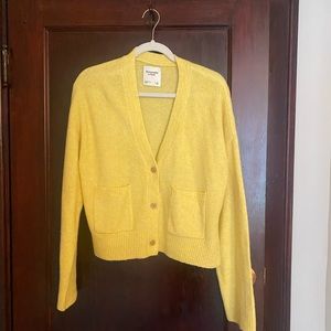 Abercrombie Yellow Button Up Cardigan